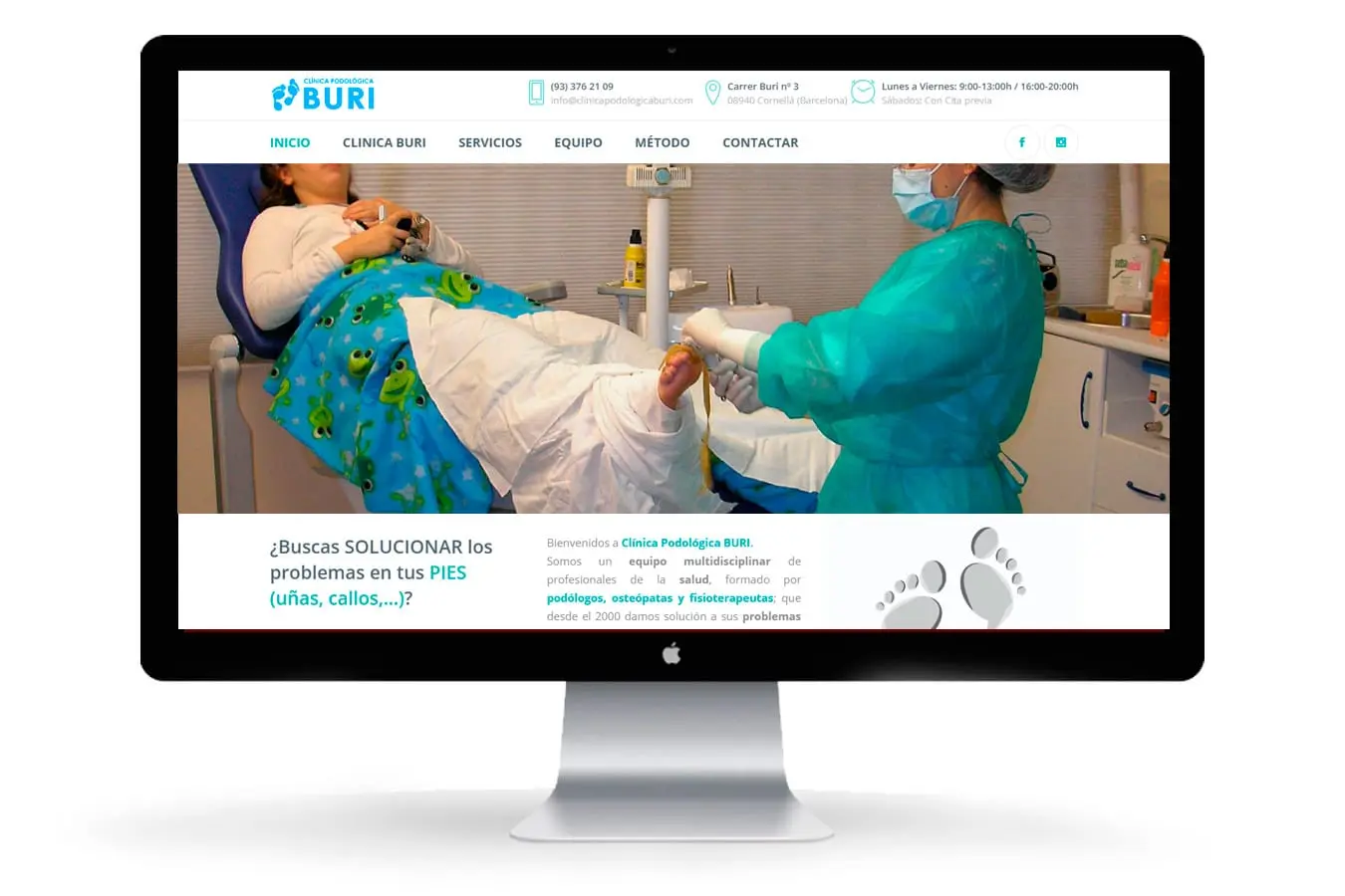 Diseño web de la Clínica Podológica Buri