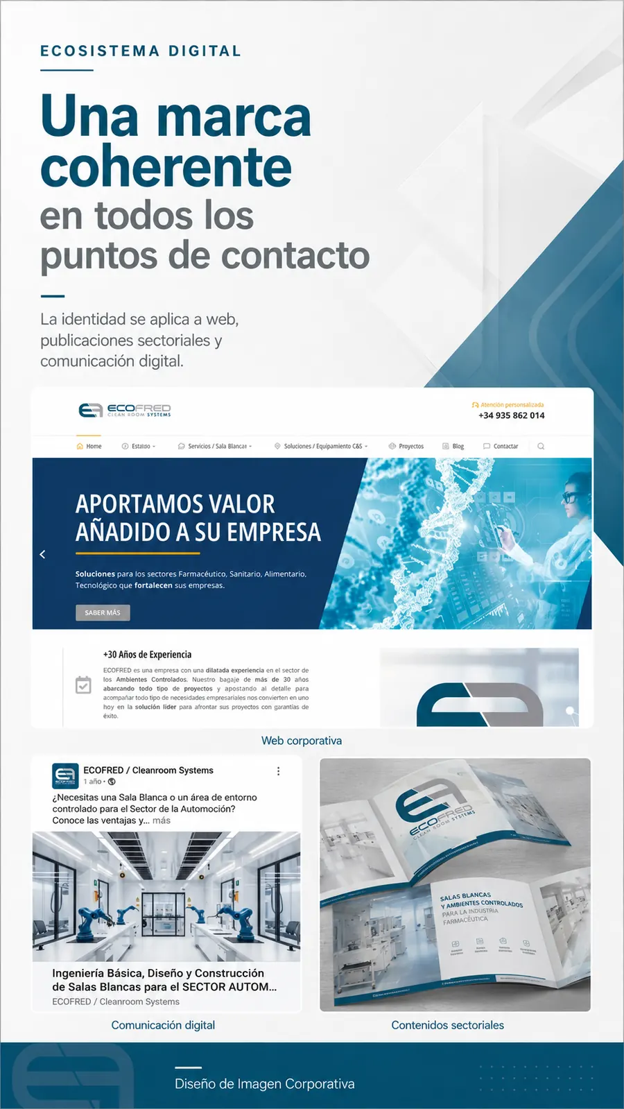 Composición de la web y contenidos digitales de ECOFRED