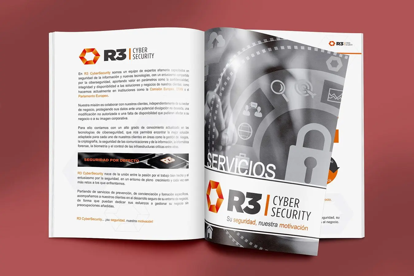 Dossier comercial diseñado para R3 Cybersecurity