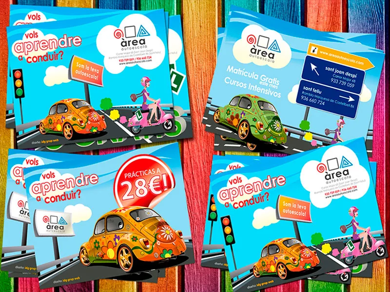 Proyecto de imagen corporativa para Área Autoescuela, proyecto real de IDG GRUP WEB